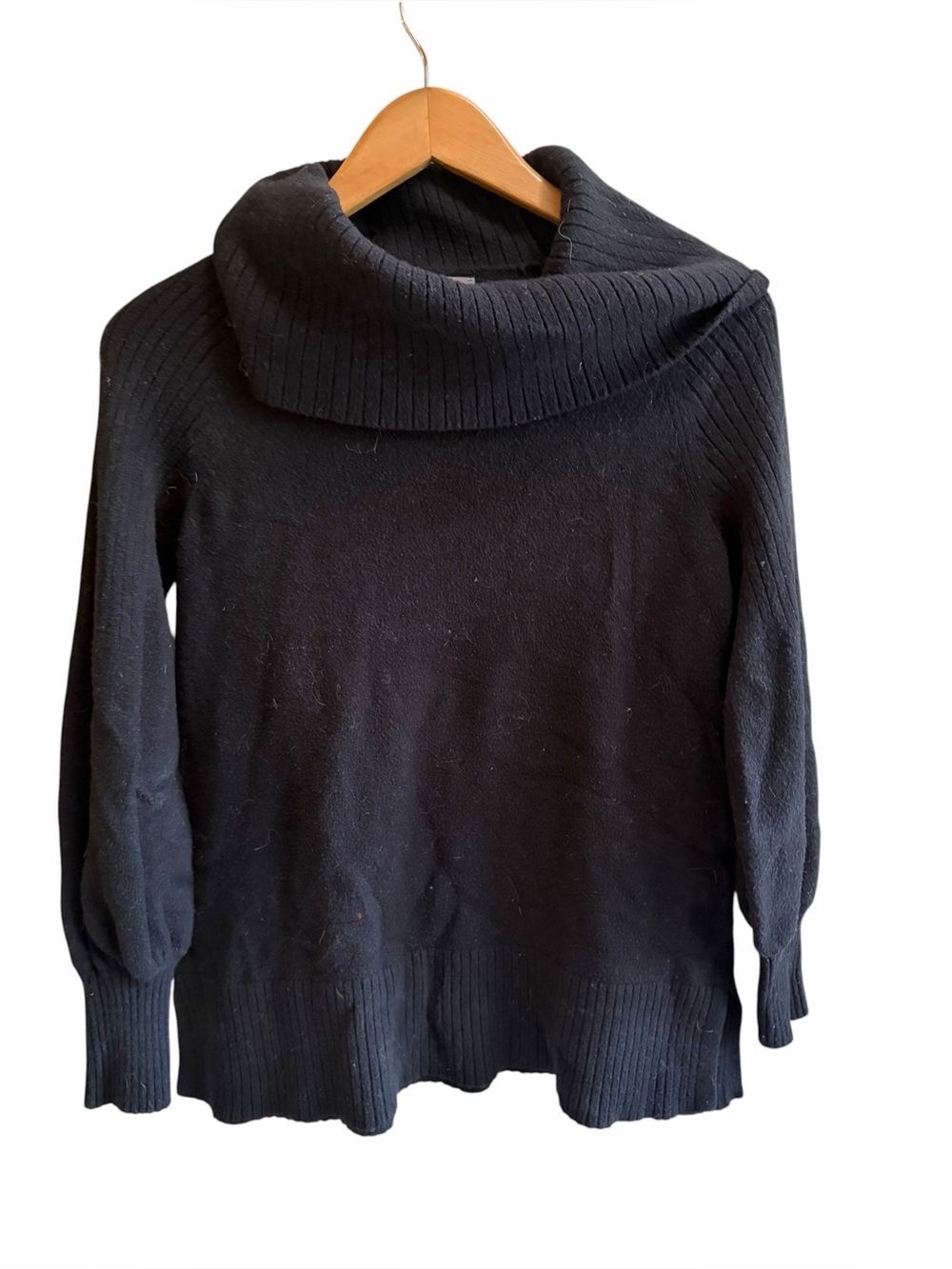 Anthropologie black cowl neck sweater XS Wool Blend